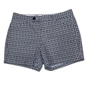 Dockers Summer Stretch Chino Shorts Women's Sz 12 Black & White Geometric Floral